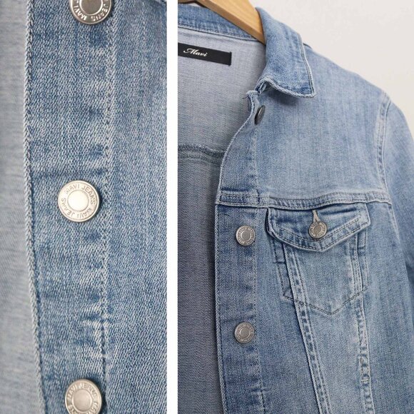 Mavi Women's XS Samantha Denim Jacket Stretchy Slim Fit Crop Organic Cotton $118 - Picture 8 of 15